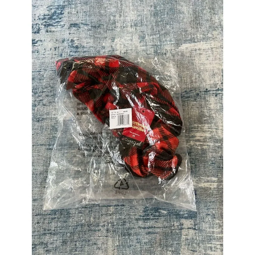 NWT! Jammies for your Families Red Flannel Plaid Dog Onesie Pet Pajamas Medium